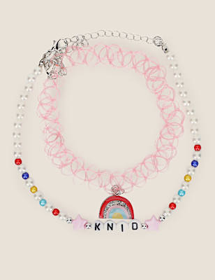 Girls Pack of 2 Star Pendant