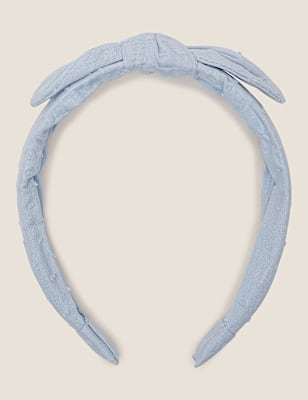 Kids' Denim Headband with Bow