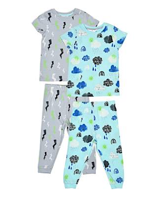 Pure Cotton Printed Round Neck Pyjama Set