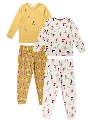 4 Pack Pure Cotton Printed Nightwear