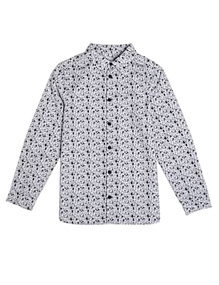 Pure Cotton Printed Spread Collar Shirt
