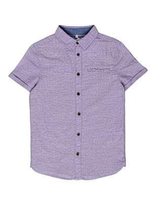 Linen Mix Plain Spread Collar Shirt