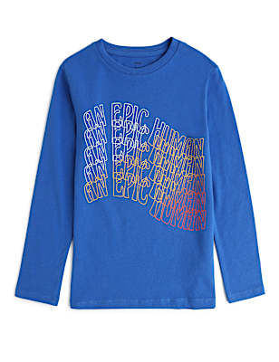 Pure Cotton Printed Crew Neck T-shirt