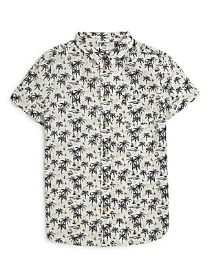 Pure Cotton Tropical Spread Collar Shirt