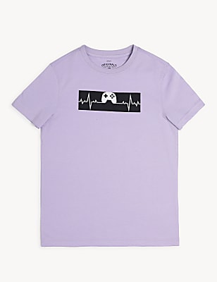 Pure Cotton Printed Round Neck T-Shirt