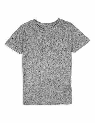 Viscose Mix Self Design Crew Neck T-shirt