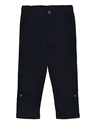 Linen Mix Plain Regular Fit Trouser