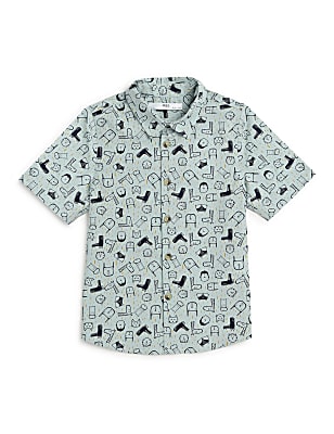 Pure Cotton Printed Spread Collar Shirt