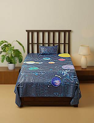 Pure Cotton Printed Single Bedsheet Set