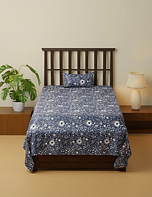 Cotton Mix Printed Single Bedsheet Set
