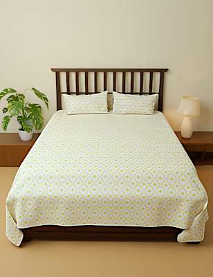 Cotton Mix Printed Super King Bedsheet Set