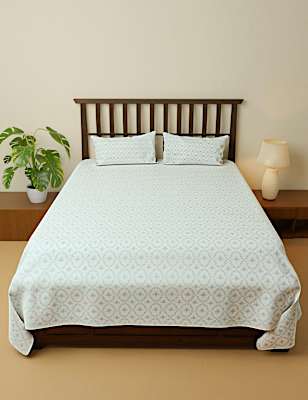 Cotton Mix Printed Super King Bedsheet Set