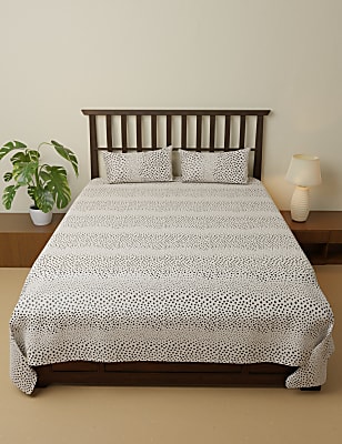 Cotton Mix Printed Double Bedsheet Set