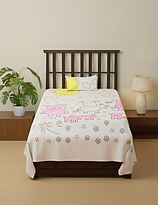 Cotton Mix Printed Single Bedsheet Set