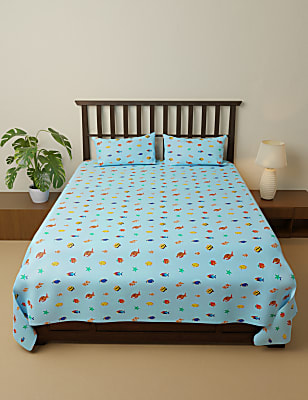 Pure Cotton Printed Single Bedsheet Set