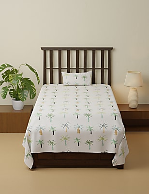 Pure Cotton Printed Single Bedsheet Set