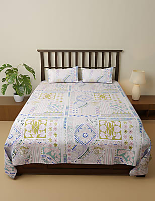 Pure Cotton Printed King Size Bedsheet Set