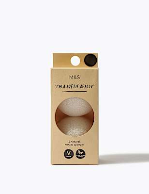 Pack of 2 Natural Konjac Sponges