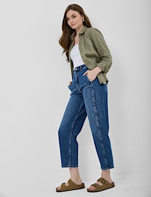 Pure Linen Plain Spread Collar Shirt