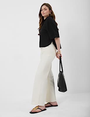 Linen Rich Cropped Shirt