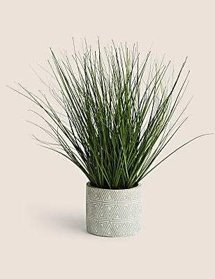 Artificial Grass in Geometric Pot