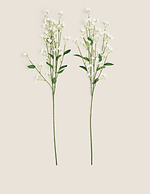Set of 2 Artificial Wild Wax Single Stems