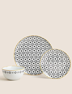 12 Piece Tile Dinner Set