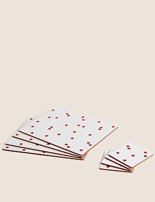 Set of 4 Strawberry Placemats & 4 Coasters