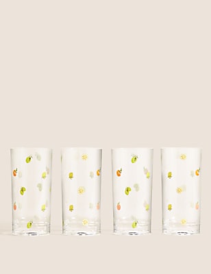 Set Of 4 Summer Fruits Picnic Highballs