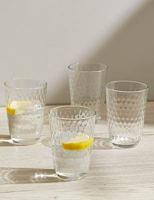 Set of 4 Textured Spot Glasses