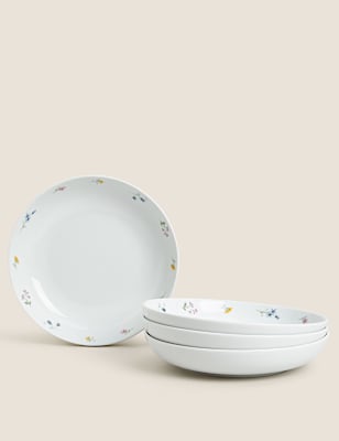 Set of 4 Floral Pasta Bowls