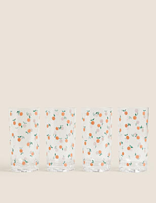 Set of 4 Oranges Picnic Highballs