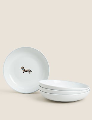 Set of 4 Dachshund Pasta Bowls