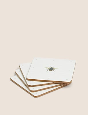 Set of 4 Bee Print Coasters
