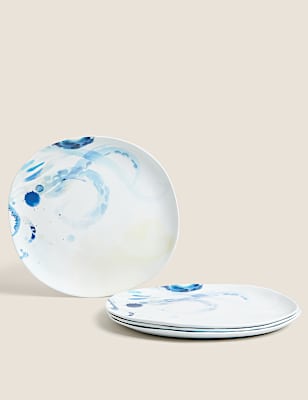 Set of 4 Nautical Picnic Dinner Plates