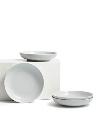 Set of 4 White Pasta Bowls