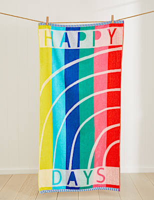 Pure Cotton Happy Days Beach Towel