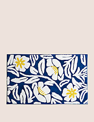 Pure Cotton Floral Bath Mat
