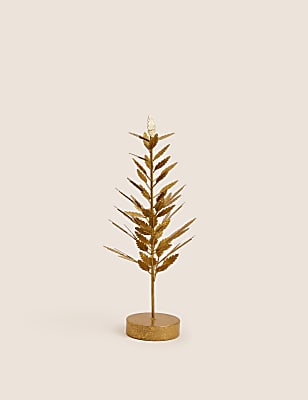 Gold Wire Leaf Tree Decoration