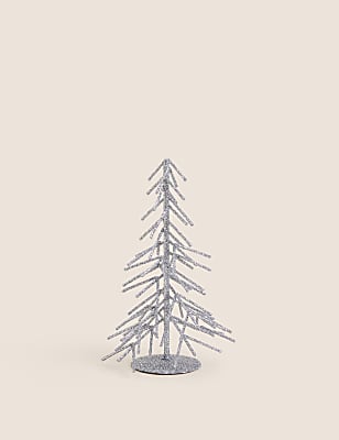 Large Silver Glitter Wire Tree