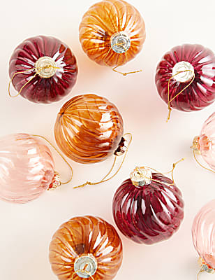 9pk Multicoloured Glass Baubles