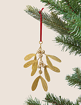 Gold Hanging Mistletoe Decoration