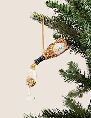Glitter Glass Hanging Celebration Decoration