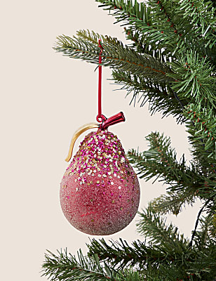 Red Glass Hanging Pear Decoration