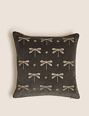 Pure Cotton Velvet Embroidered Cushion