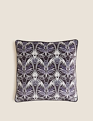 Velvet Geometric Piped Cushion