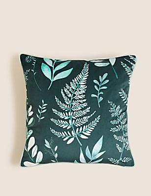 Velvet Leaf Piped Cushion