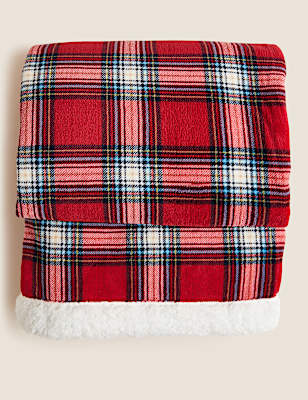 Fleece Checked Christmas Tartan Throw