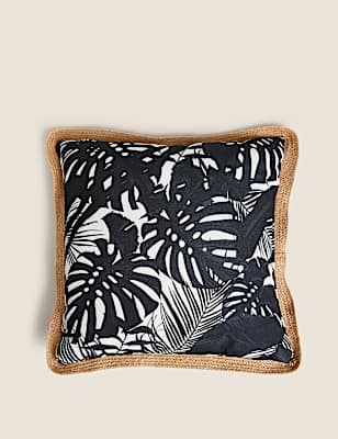 Set of 2 Leaf Print Outdoor Cushions