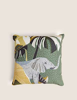 Set of 2 Elephant Print Outdoor Cushions